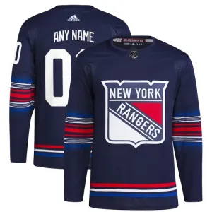 Adidas New York Rangers Pelipaita 2023-2024 Kolmos Authentic Navy ( Omalla Nimellä )
