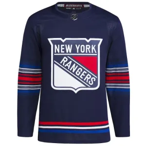 Adidas New York Rangers Pelipaita 2023-2024 Kolmos Authentic Navy ( Omalla Nimellä )