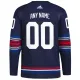 Adidas New York Rangers Pelipaita 2023-2024 Kolmos Authentic Navy ( Omalla Nimellä )