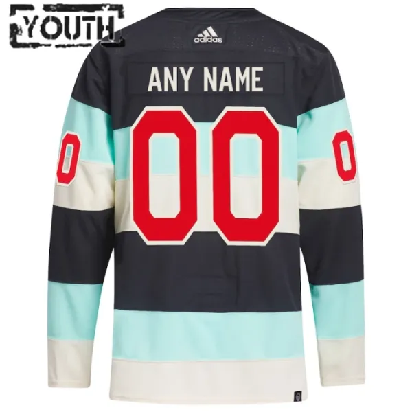 Adidas Seattle Kraken Lasten Pelipaita 2023-2024 Winter Classic Authentic Sininen ( Omalla Nimellä )