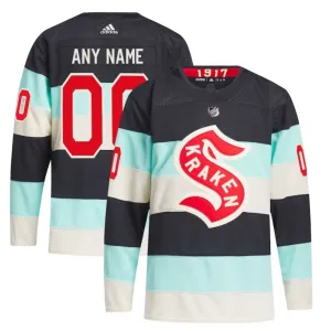 Adidas Seattle Kraken Pelipaita 2023-2024 Winter Classic Authentic Sininen ( Omalla Nimellä )