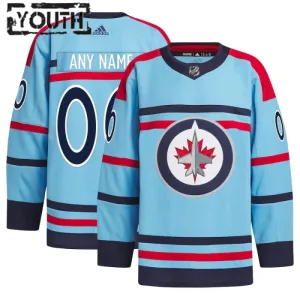 Adidas Winnipeg Jets Lasten Pelipaita Vuotispäivä 2023-2024 Authentic Sininen ( Omalla Nimellä )