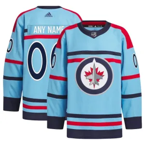 Adidas Winnipeg Jets Pelipaita Vuotispäivä 2023-2024 Authentic Sininen ( Omalla Nimellä )
