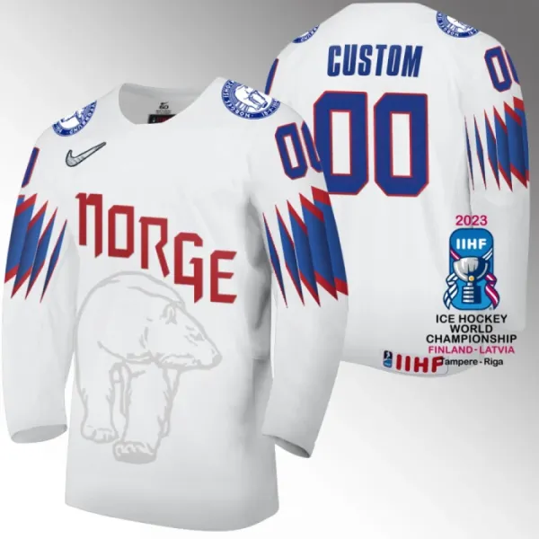 Norja Pelipaita IIHF World Championship 2023 Valkoinen ( Omalla Nimellä ) Norja Pelipaita IIHF World Championship 2023 Valkoinen ( Omalla Nimellä )