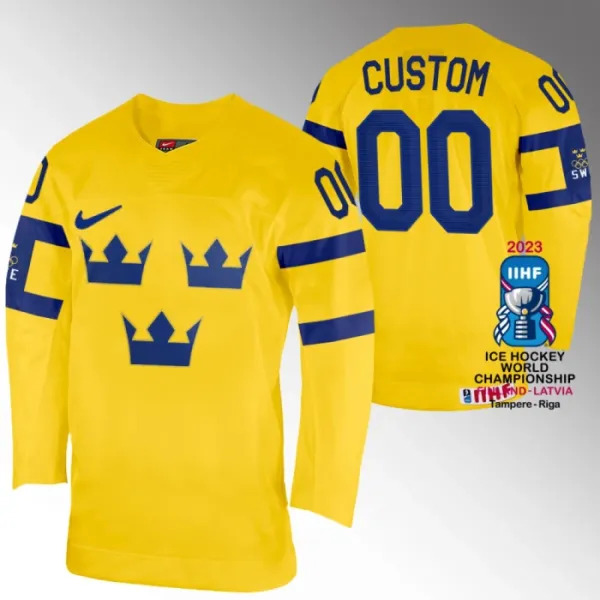 Ruotsi Pelipaita IIHF World Championship 2023 Keltainen ( Omalla Nimellä ) Ruotsi Pelipaita IIHF World Championship 2023 Keltainen ( Omalla Nimellä )