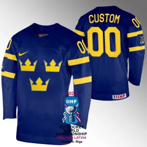 Ruotsi Pelipaita IIHF World Championship 2023 Navy ( Omalla Nimellä )