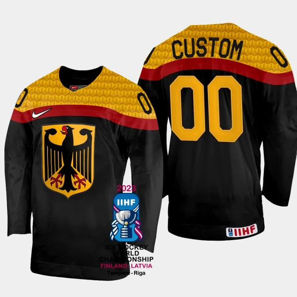 Saksa Pelipaita IIHF World Championship 2023 Musta ( Omalla Nimellä ) Saksa Pelipaita IIHF World Championship 2023 Musta ( Omalla Nimellä )