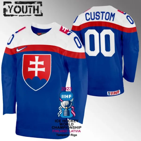 Slovakia Lasten Pelipaita IIHF World Championship 2023 Sininen ( Omalla Nimellä ) Slovakia Lasten Pelipaita IIHF World Championship 2023 Sininen ( Omalla Nimellä )