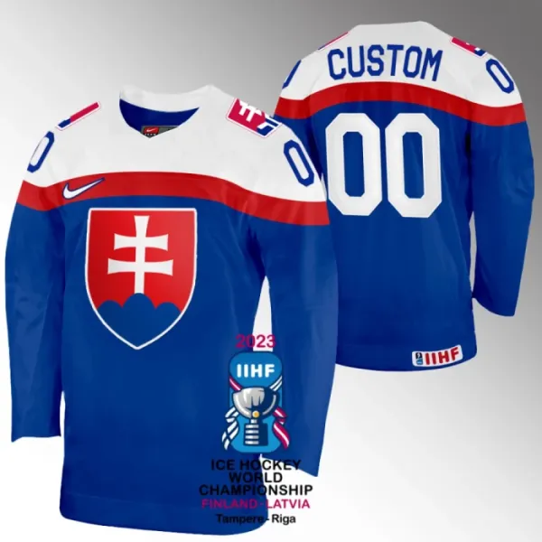 Slovakia Pelipaita IIHF World Championship 2023 Sininen ( Omalla Nimellä ) Slovakia Pelipaita IIHF World Championship 2023 Sininen ( Omalla Nimellä )