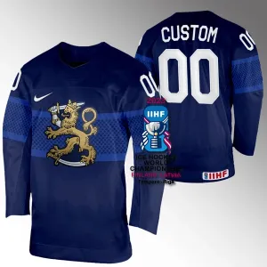 Suomi Pelipaita IIHF World Championship 2023 Navy ( Omalla Nimellä )