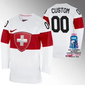 Sveitsi Pelipaita IIHF World Championship 2023 Valkoinen ( Omalla Nimellä )