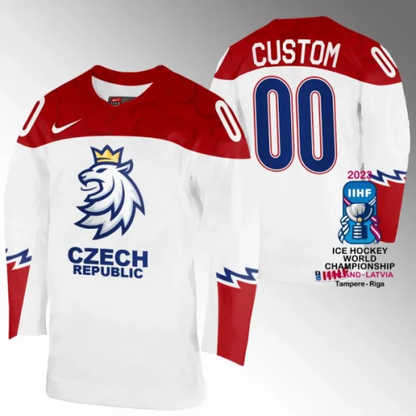 Tšekki Pelipaita IIHF World Championship 2023 Valkoinen ( Omalla Nimellä ) Tšekki Pelipaita IIHF World Championship 2023 Valkoinen ( Omalla Nimellä )