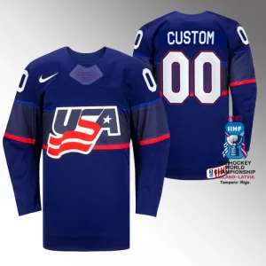 USA Pelipaita IIHF World Championship 2023 Sininen ( Omalla Nimellä )