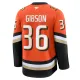 Fanatics Anaheim Ducks John Gibson Pelipaita 2024-2025 Koti Premium Oranssi