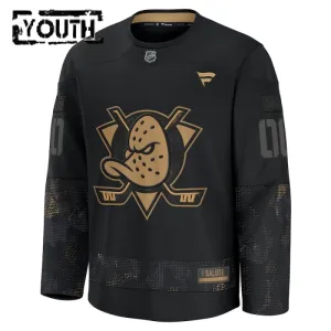 Fanatics Anaheim Ducks Lasten Pelipaita 2024-2025 Military Appreciation Practice Musta ( Omalla Nimellä )
