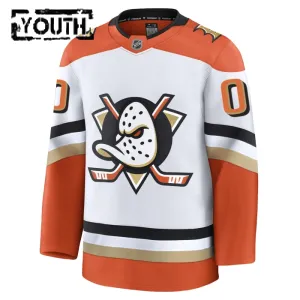 Fanatics Anaheim Ducks Lasten Pelipaita 2024-2025 Vieras Premium Valkoinen ( Omalla Nimellä )