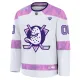 Fanatics Anaheim Ducks Pelipaita 2024-2025 Hockey Fights Cancer Practice Valkoinen ( Omalla Nimellä )