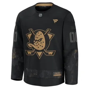 Fanatics Anaheim Ducks Pelipaita 2024-2025 Military Appreciation Practice Musta ( Omalla Nimellä )