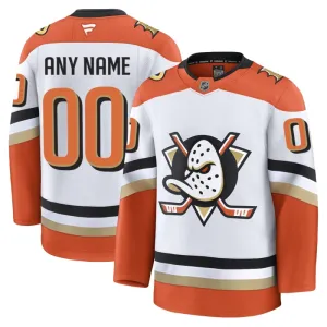 Fanatics Anaheim Ducks Pelipaita 2024-2025 Vieras Premium Valkoinen ( Omalla Nimellä )