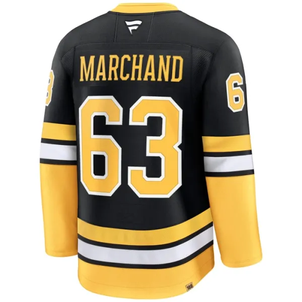 Fanatics Boston Bruins Brad Marchand 100-Vuotispäivä Pelipaita 2024-2025 Kolmos Premium Musta