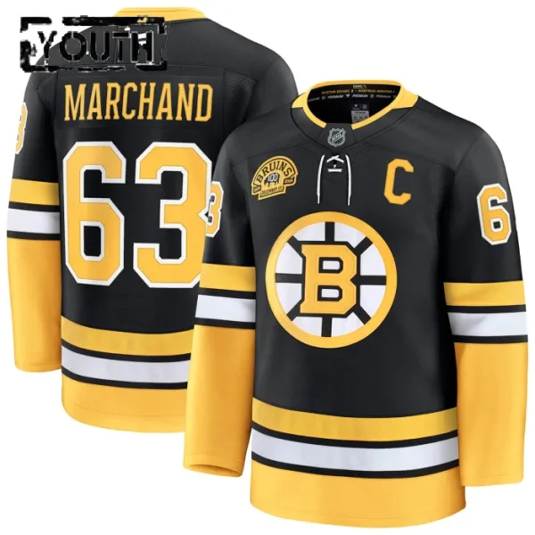 Fanatics Boston Bruins Brad Marchand Lasten 100-Vuotispäivä Pelipaita 2024-2025 Kolmos Premium Musta Fanatics Boston Bruins Brad Marchand Lasten 100-Vuotispäivä Pelipaita 2024-2025 Kolmos Premium Musta