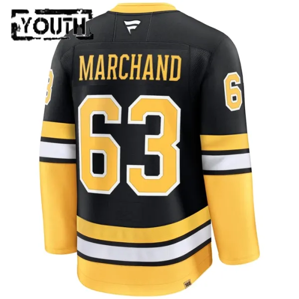 Fanatics Boston Bruins Brad Marchand Lasten 100-Vuotispäivä Pelipaita 2024-2025 Kolmos Premium Musta