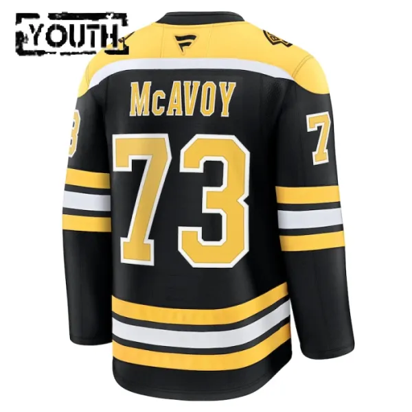 Fanatics Boston Bruins Charlie McAvoy Lasten Pelipaita 2024-2025 Koti Premium Musta