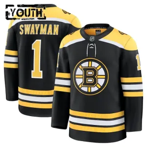 Fanatics Boston Bruins Jeremy Swayman Lasten Pelipaita 2024-2025 Koti Premium Musta
