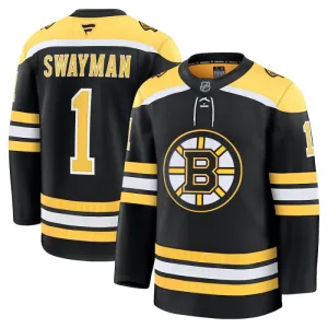 Fanatics Boston Bruins Jeremy Swayman Pelipaita 2024-2025 Koti Premium Musta