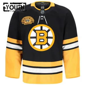 Fanatics Boston Bruins Lasten 100-Vuotispäivä Pelipaita 2024-2025 Kolmos Premium Musta ( Omalla Nimellä )