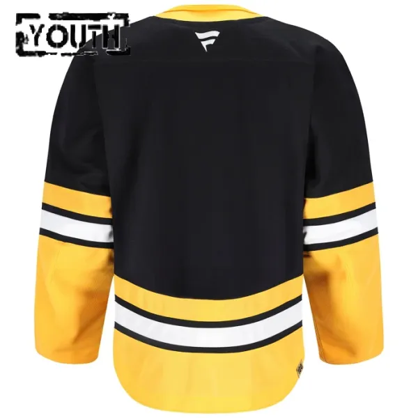 Fanatics Boston Bruins Lasten 100-Vuotispäivä Pelipaita 2024-2025 Kolmos Premium Musta ( Omalla Nimellä )