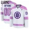 Fanatics Boston Bruins Lasten Pelipaita 2024-2025 Hockey Fights Cancer Practice Valkoinen ( Omalla Nimellä )