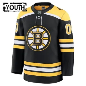 Fanatics Boston Bruins Lasten Pelipaita 2024-2025 Koti Premium Musta ( Omalla Nimellä )