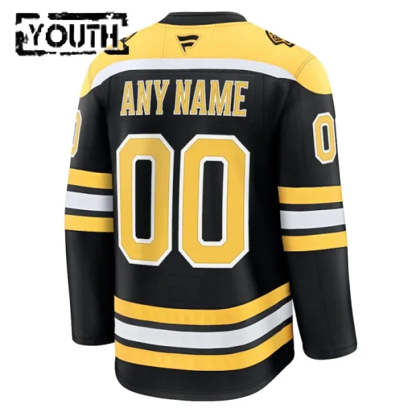 Fanatics Boston Bruins Lasten Pelipaita 2024-2025 Koti Premium Musta ( Omalla Nimellä )