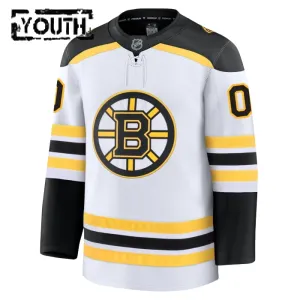 Fanatics Boston Bruins Lasten Pelipaita 2024-2025 Vieras Premium Valkoinen ( Omalla Nimellä )