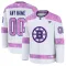 Fanatics Boston Bruins Pelipaita 2024-2025 Hockey Fights Cancer Practice Valkoinen ( Omalla Nimellä )