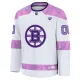 Fanatics Boston Bruins Pelipaita 2024-2025 Hockey Fights Cancer Practice Valkoinen ( Omalla Nimellä )