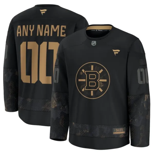 Fanatics Boston Bruins Pelipaita 2024-2025 Military Appreciation Practice Musta ( Omalla Nimellä ) Fanatics Boston Bruins Pelipaita 2024-2025 Military Appreciation Practice Musta ( Omalla Nimellä )