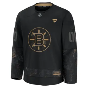 Fanatics Boston Bruins Pelipaita 2024-2025 Military Appreciation Practice Musta ( Omalla Nimellä )