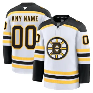 Fanatics Boston Bruins Pelipaita 2024-2025 Vieras Premium Valkoinen ( Omalla Nimellä )