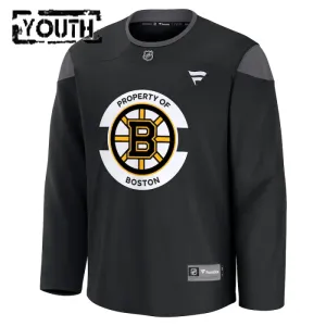 Fanatics Boston Bruins Team Lasten Pelipaita 2024-2025 Practice Musta ( Omalla Nimellä )
