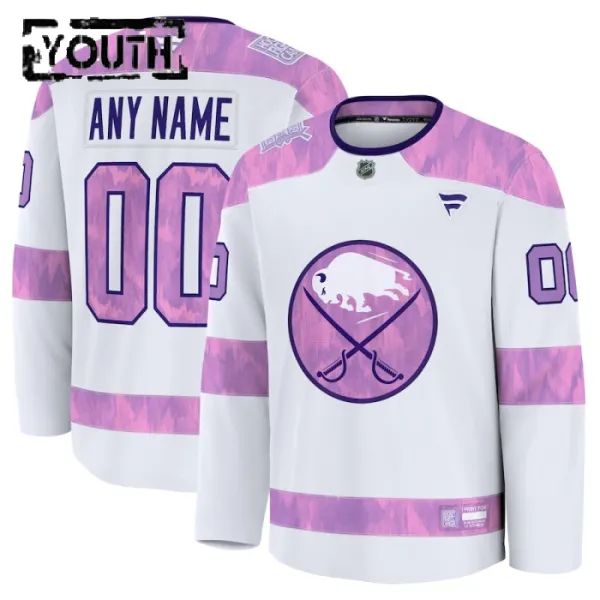 Fanatics Buffalo Sabres Lasten Pelipaita 2024-2025 Hockey Fights Cancer Practice Valkoinen ( Omalla Nimellä ) Fanatics Buffalo Sabres Lasten Pelipaita 2024-2025 Hockey Fights Cancer Practice Valkoinen ( Omalla Nimellä )