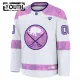 Fanatics Buffalo Sabres Lasten Pelipaita 2024-2025 Hockey Fights Cancer Practice Valkoinen ( Omalla Nimellä )