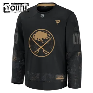 Fanatics Buffalo Sabres Lasten Pelipaita 2024-2025 Military Appreciation Practice Musta ( Omalla Nimellä )