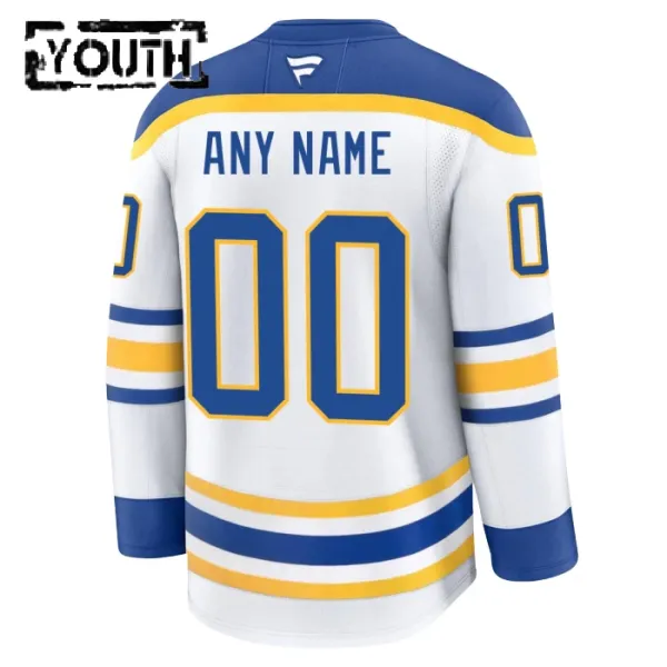 Fanatics Buffalo Sabres Lasten Pelipaita 2024-2025 Vieras Premium Valkoinen ( Omalla Nimellä )