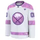 Fanatics Buffalo Sabres Pelipaita 2024-2025 Hockey Fights Cancer Practice Valkoinen ( Omalla Nimellä )