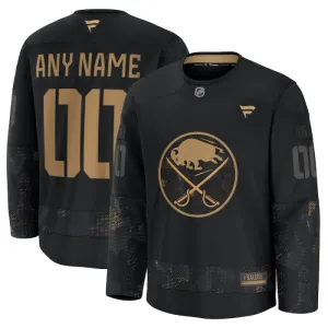 Fanatics Buffalo Sabres Pelipaita 2024-2025 Military Appreciation Practice Musta ( Omalla Nimellä )