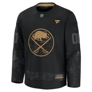 Fanatics Buffalo Sabres Pelipaita 2024-2025 Military Appreciation Practice Musta ( Omalla Nimellä )