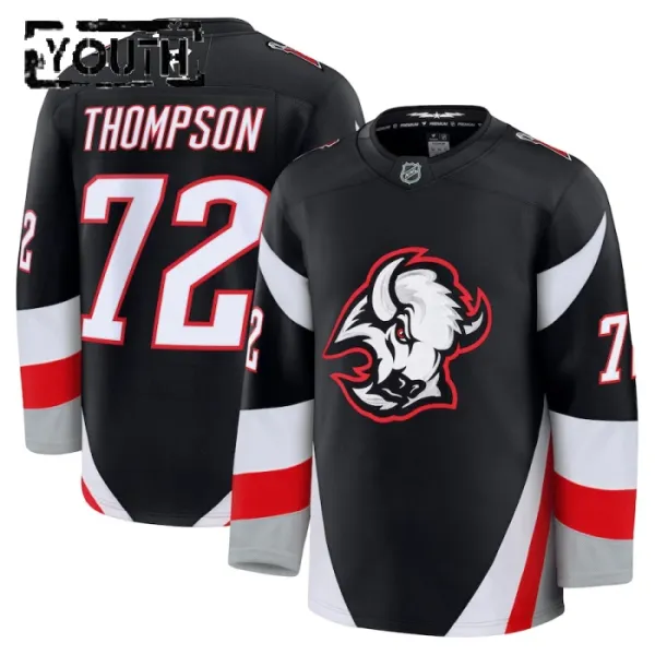 Fanatics Buffalo Sabres Tage Thompson Lasten Pelipaita 2024-2025 Kolmos Premium Musta Fanatics Buffalo Sabres Tage Thompson Lasten Pelipaita 2024-2025 Kolmos Premium Musta