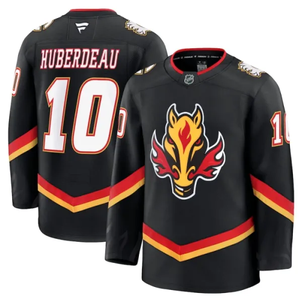 Fanatics Calgary Flames Jonathan Huberdeau Pelipaita 2024-2025 Kolmos Premium Musta Fanatics Calgary Flames Jonathan Huberdeau Pelipaita 2024-2025 Kolmos Premium Musta